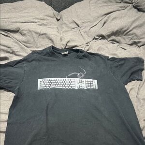 Supreme Black Short Sleeve Tee with Keyboard Design